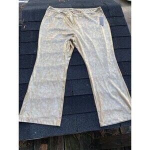 Soft Surroundings Boot Cut Leggings Women’s 2X Metallic Gold Stretchy Holiday